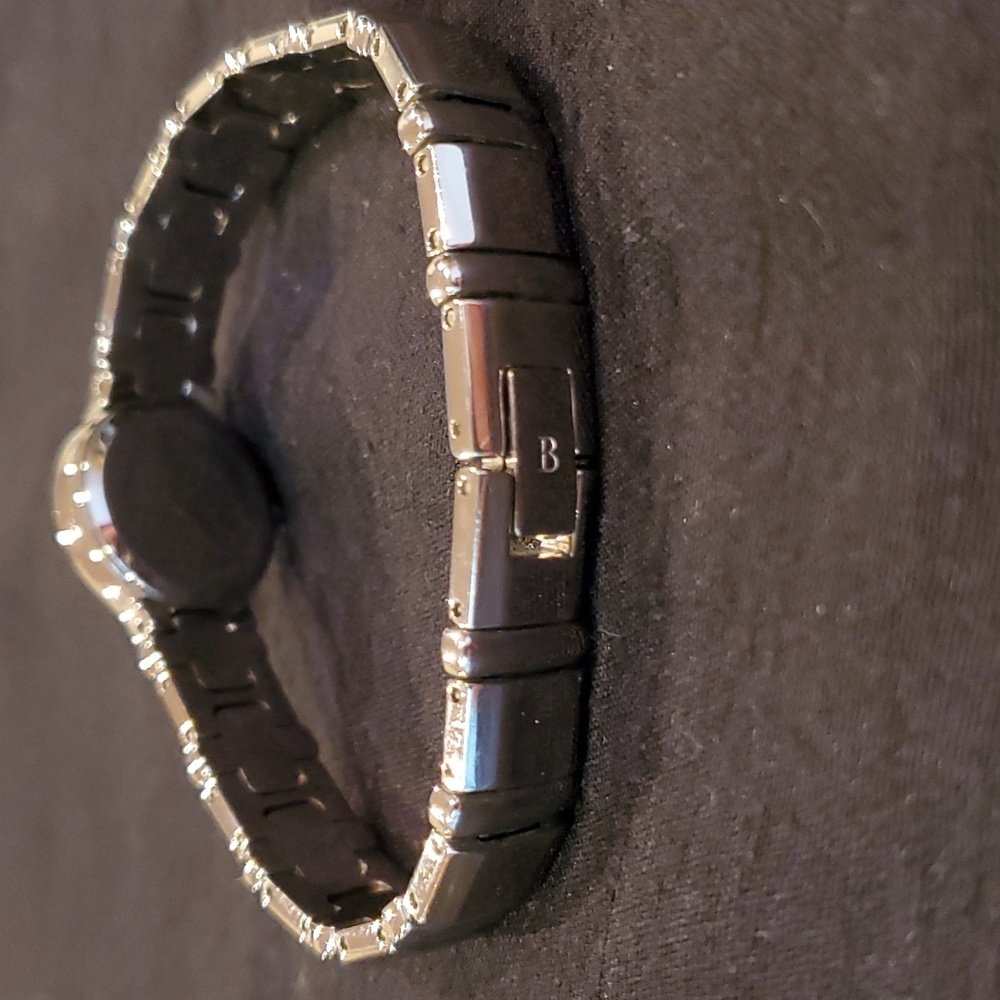 BULOVA Silver Tone Link Band/Black Faced Watch - Picture 3 of 5